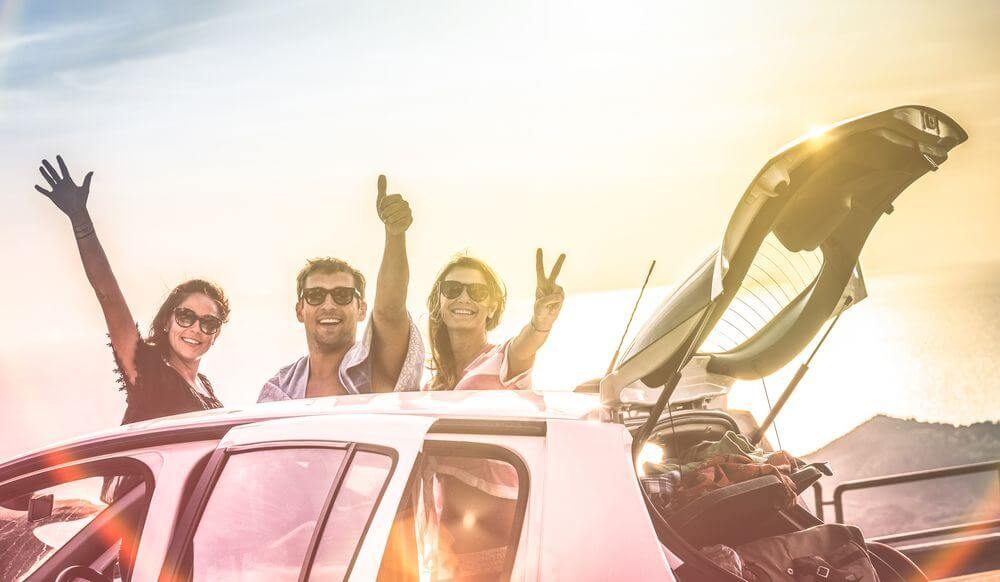 people in car