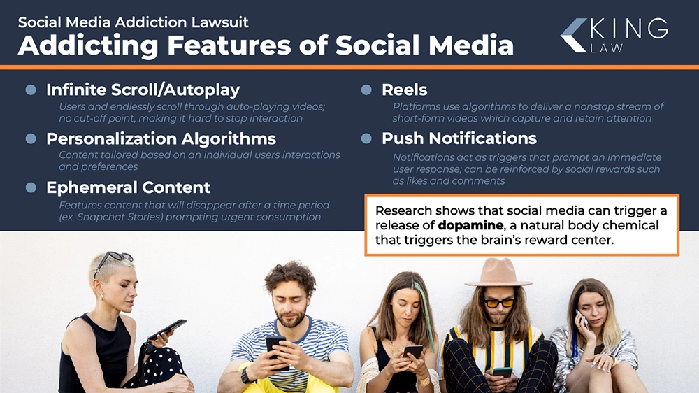 This infographic explains the addicting features of social media and notes the science behind it. 