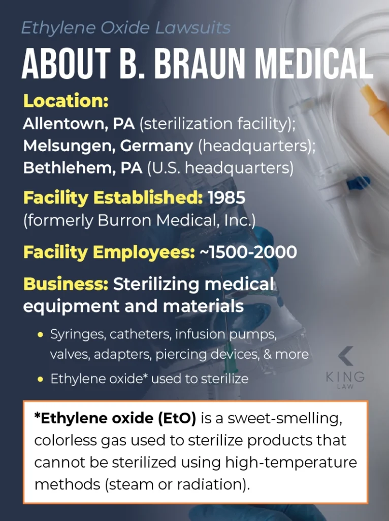 Overview of B. Braun Medical and their Allentown, PA sterilization facility.