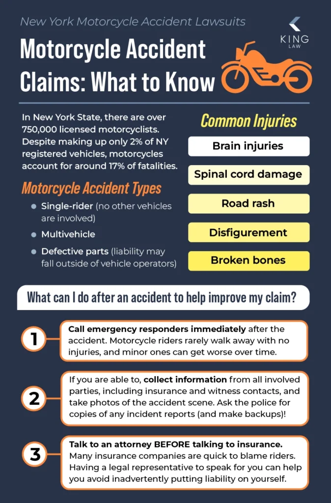 Overview of motorcycle accidents and what you can do to improve a motorcycle accident lawsuit claim.