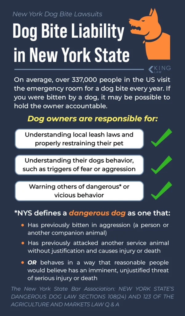 An overview of dog owners responsibilities regarding their dog and what New York State defines a dangerous dog as.