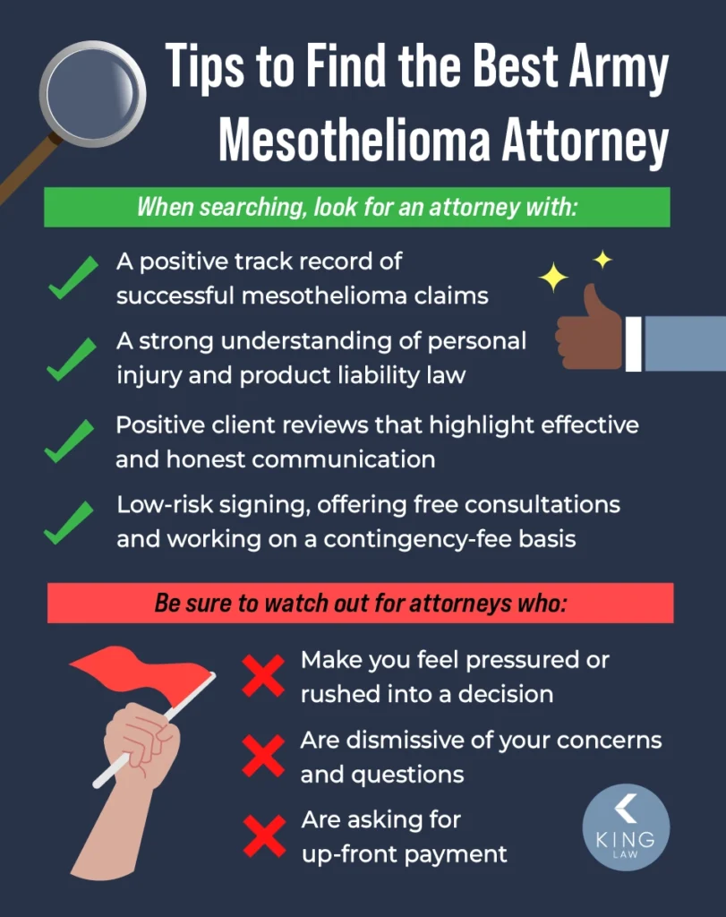 What to look for in a mesothelioma attorney for Army veterans.