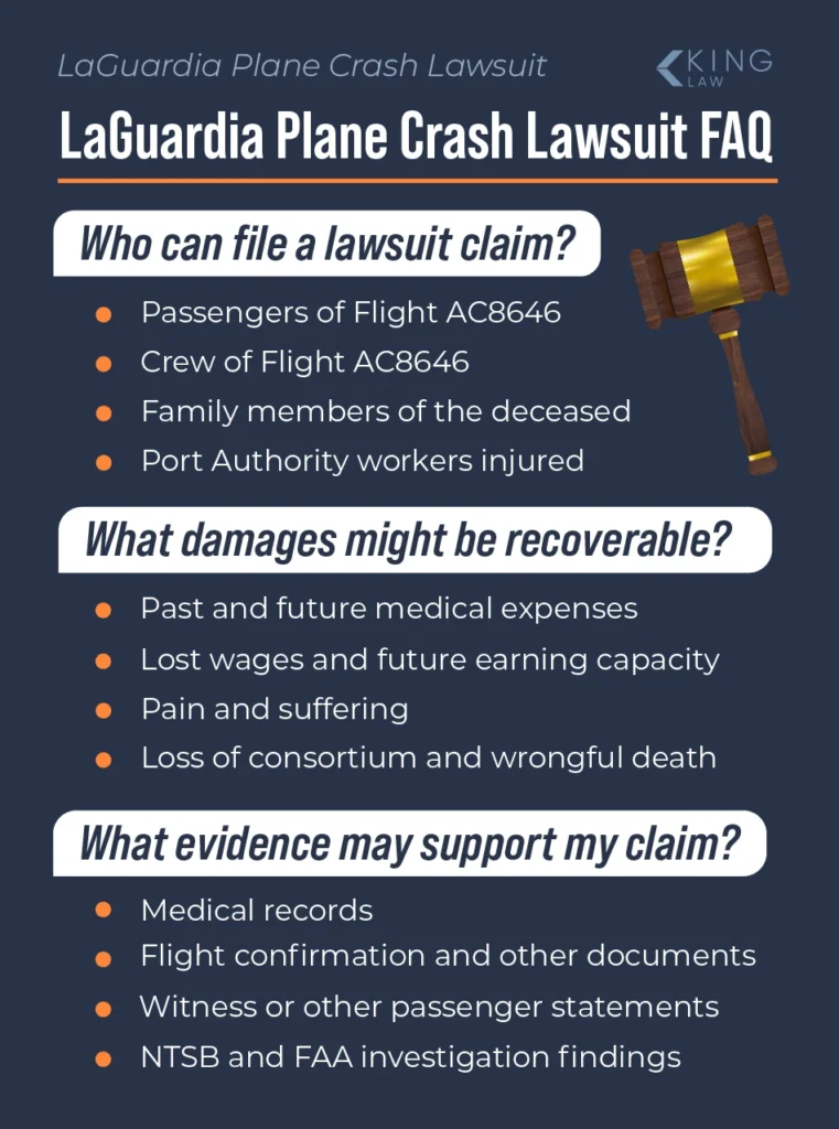 Frequently asked questions about LaGuardia plane crash lawsuit claims.