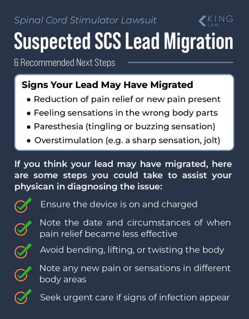 What you should do if you think your spinal cord stimulator leads moved.